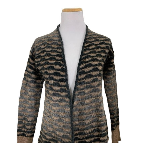 Jones New York Wool Mohair Blend wavy Stripe Ombré Cardigan Sweater Size Small - Picture 6 of 15